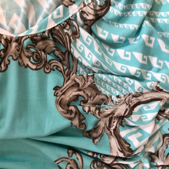 Venus ladies slinky shirted top in sea foam, grey and white size L 44/46 - Picture 4 of 6